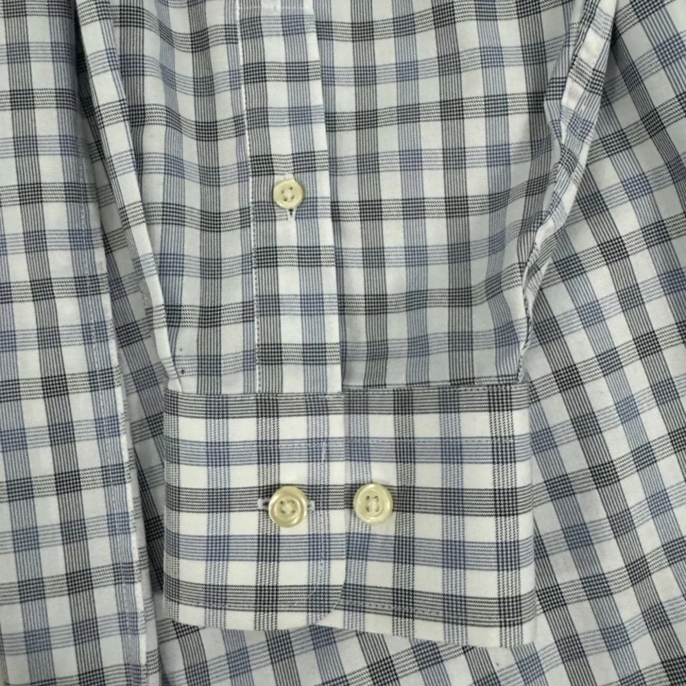 Jos. A. Bank Gray Men Plaid Button Down Shirt Size Large